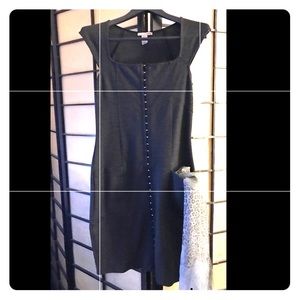 Stretch gray sexy secretary dress-size 8